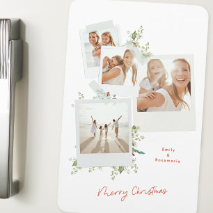 Elegant Festive Christmas Botanical Photo Album Magnet