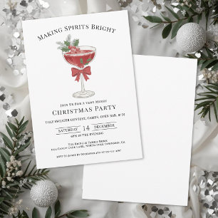 Elegant Festive Christmas Cocktail Party Invitation