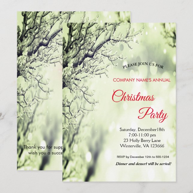 Elegant festive Christmas Invitation (Front/Back)