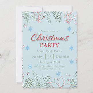 Elegant Festive Christmas Party Invitation
