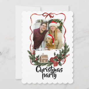 Elegant Festive Christmas Party Invitation
