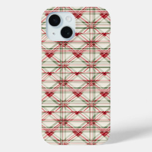 Elegant Festive Christmas Plaid iPhone 15 Case