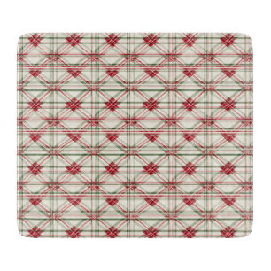 Elegant Festive Christmas Plaid Cutting Board