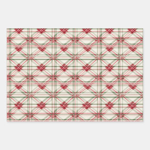 Elegant Festive Christmas Plaid Wrapping Paper Sheet