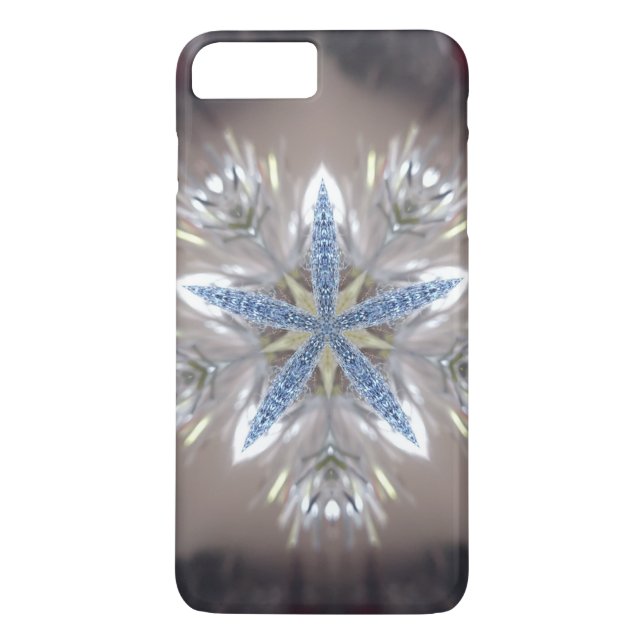 Elegant Festive Christmas Star Shiny Blue White Case-Mate iPhone Case (Back)