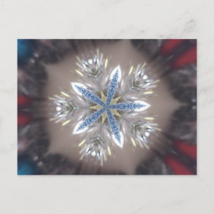 Elegant Festive Christmas Star Shiny Blue White Holiday Postcard