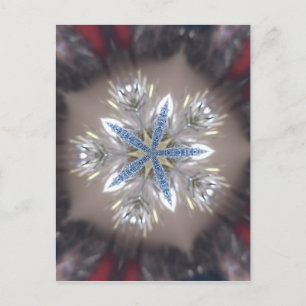 Elegant Festive Christmas Star Shiny Blue White Holiday Postcard
