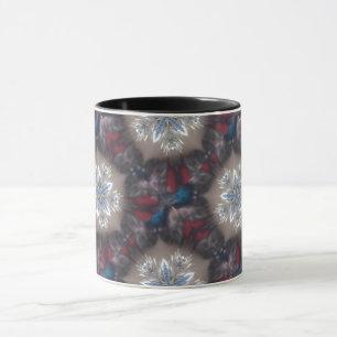 Elegant Festive Christmas Star Shiny Blue White Mug
