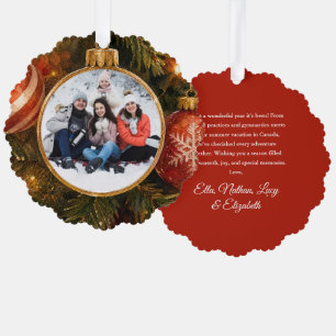 Elegant Festive Christmas Tree Baubles Photo Decoration Card