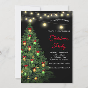Elegant festive Christmas tree Lamps Invitation