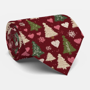 Elegant Festive Christmas Tree Pattern Tie