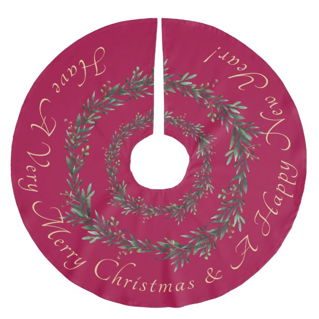 Elegant Festive Christmas Tree Skirt (Front)