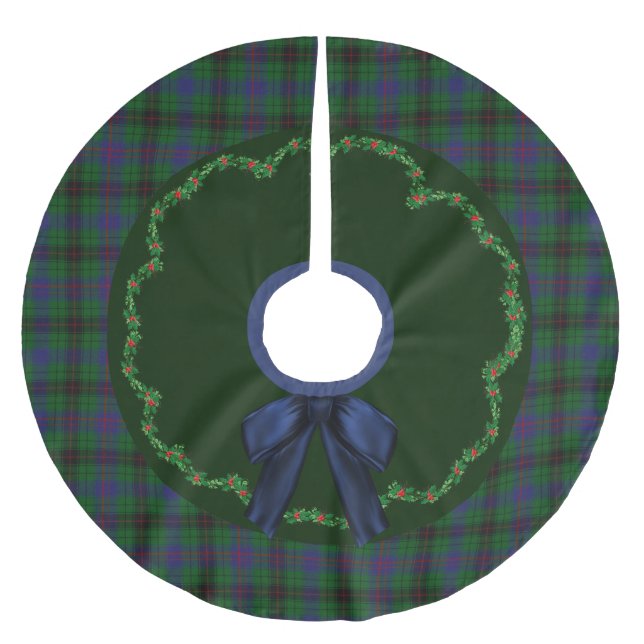 Elegant Festive Davidson Tartan Plaid Tree Skirt (Front)
