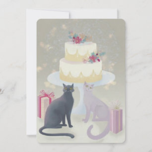 Elegant Festive Feline Celebration Holiday Card