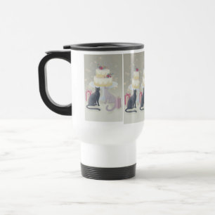 Elegant Festive Feline Celebration Travel Mug