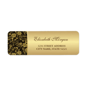 Elegant Festive Gold Flowers, Black Label