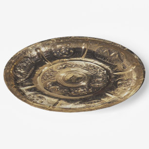 Elegant Festive Golden Decorative Gold Look Paper Plate