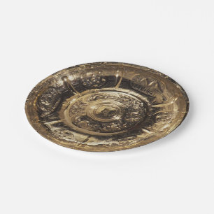 Elegant Festive Golden Decorative Gold Look Paper Plate