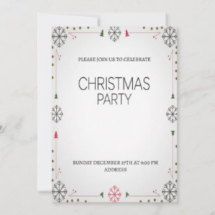 Elegant Festive Happy Christmas Party Invitation