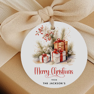 Elegant Festive Merry Christams Gift Favour Tags