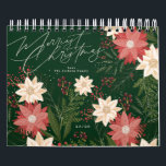 Elegant Festive Merry Christmas Poinsettia Holiday Calendar<br><div class="desc">***this design is part of a christmas holiday collection*** _______________________ this design template is fully editable and customisable by you the customer - click personalise further button if you with to move, add, delete or make major changes to the design _______________________ *if you have any DESIGN questions or need more...</div>