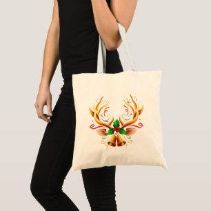 Elegant Festive Reindeer Antlers Modern Christmas Tote Bag