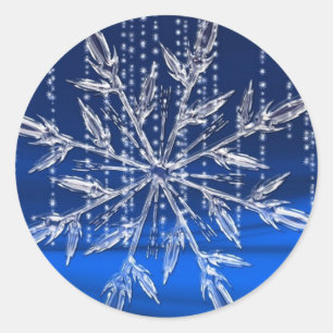 Elegant Festive Rustic Snowflake Christmas Classic Round Sticker