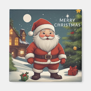 Elegant Festive Santa Merry Christmas Holiday Magnet