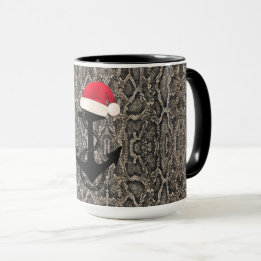 elegant festive snake skin print with ANCHOR | Mug