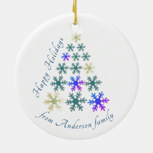 Elegant Festive Snowflake Christmas Tree Holiday Ceramic Tree Decoration