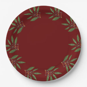 elegant festive winter christmas holiday paper plate