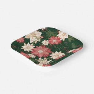 elegant festive winter christmas holiday paper plate