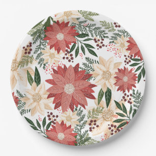 elegant festive winter christmas holiday paper plate