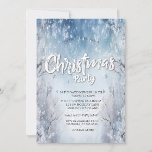 Elegant Festive Winter Landscape Christmas Company Invitation
