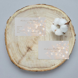 Elegant Field Flowers Grey Business Card