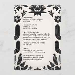 Elegant Fiesta Cactus Floral Mexican Wedding Enclosure Card