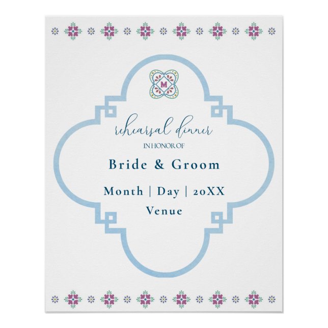 Elegant Fiesta Rehearsal Dinner Poster (Front)