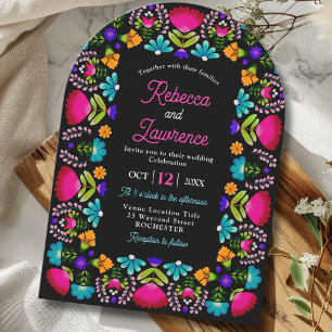 Elegant fiesta wedding invitation