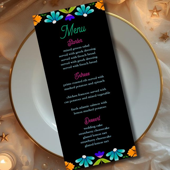 Elegant fiesta wedding  menu (Creator Uploaded)