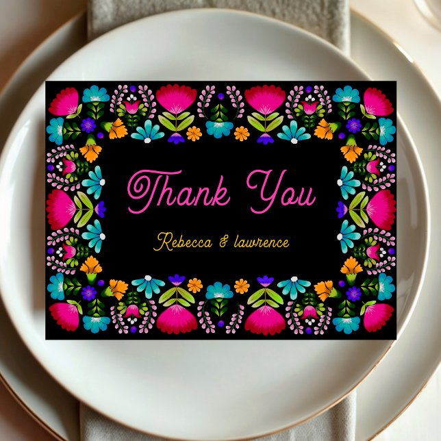 Elegant fiesta wedding thank you card (Creator Uploaded)