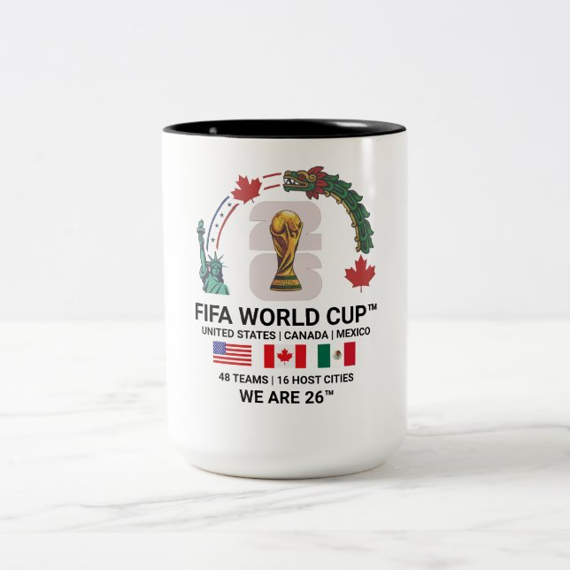 Elegant FIFA World Cup 2026 Two-Tone 15 oz Mug (Center)