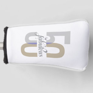 Elegant Fifty & Fabulous 50th Birthday Modern Golf Head Cover