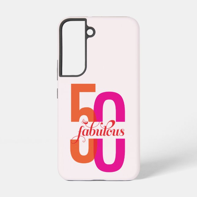 Elegant Fifty & Fabulous 50th Birthday Samsung Galaxy S22 Case (Back)