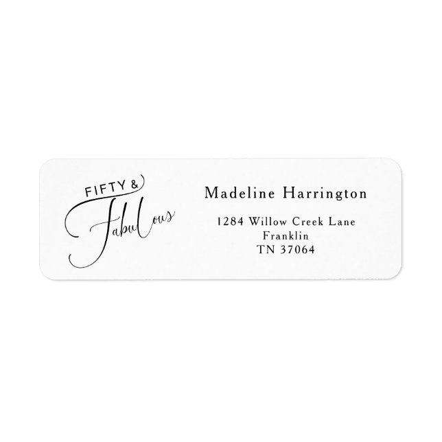 Elegant Fifty & Fabulous Fun Script 50th Birthday (Front)