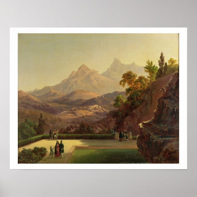 Elegant Figures Conversing on a Terrace, Sintra, P Poster (Front)