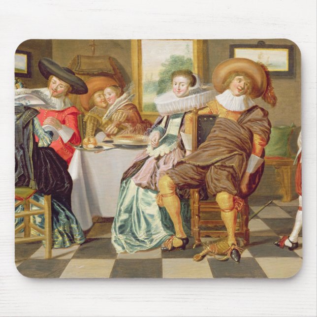 Elegant Figures Feasting at a Table Mouse Mat (Front)