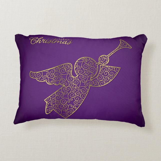 Elegant filigree angel decorative cushion (Back)