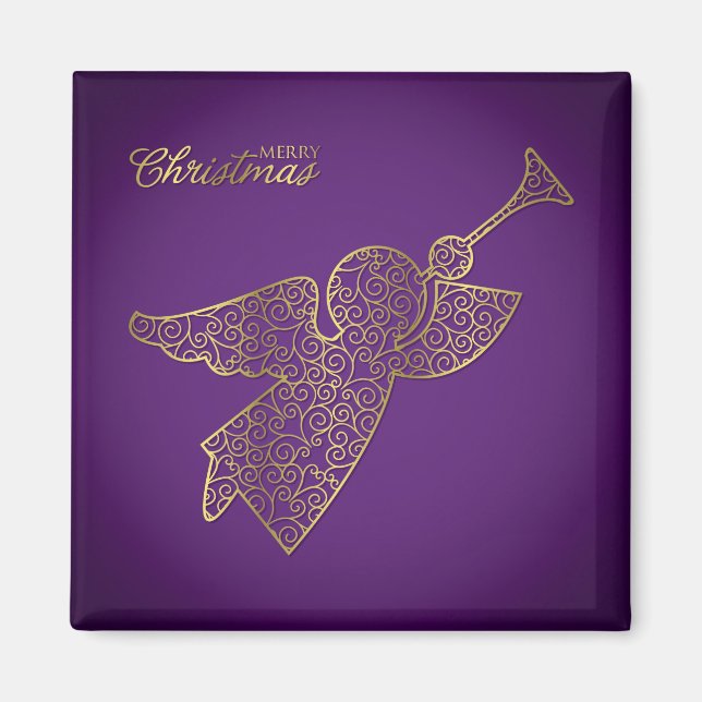 Elegant filigree angel magnet (Front)