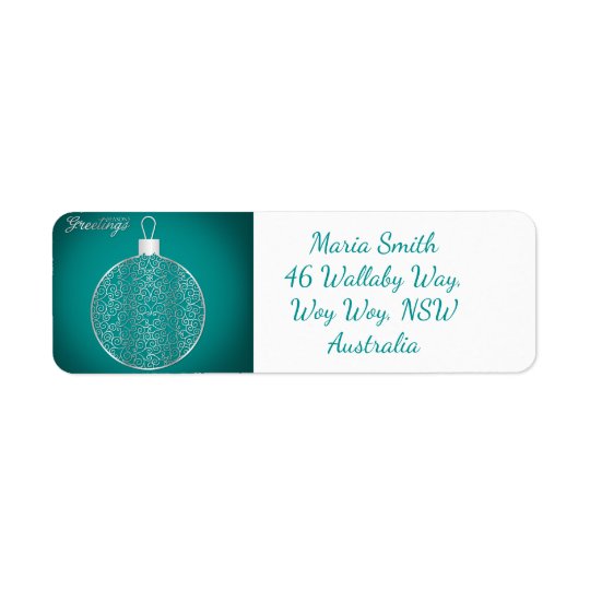 Elegant filigree bauble return address label