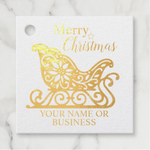 Elegant Filigree Santa Sleigh Personalised Name Se Favour Tags